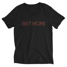 Load image into Gallery viewer, Get Woke Black V-Neck T-Shirt